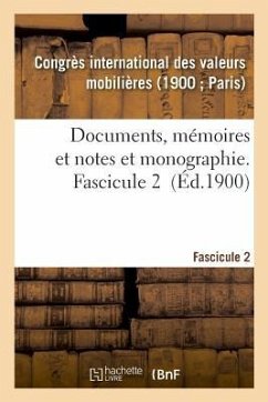 Cover Documents, Mémoires Et Notes Et Monographie. Fascicule 2