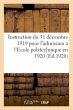 Instruction Du 31 Décembre 1919 Pour... - Bild 1