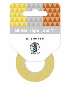 URSUS Glitter Tape 3er-Set, 15 mm x 5 m