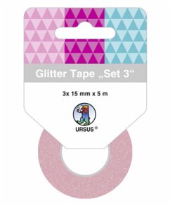 URSUS Glitter Tape 3er-Set, 15 mm x 5 m