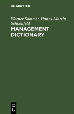 Management Dictionary (eBook, PDF) - Sommer, Werner; Schoenfeld, Hanns-Martin