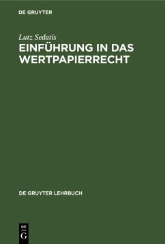 Einführung in das Wertpapierrecht (eBook, PDF) - Sedatis, Lutz