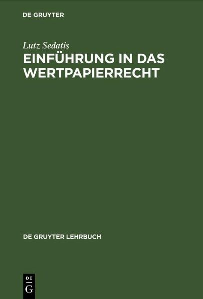 Einführung in das Wertpapierrecht (eBook, PDF)