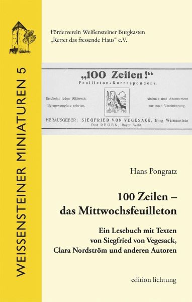 100 Zeilen - das Mittwochsfeuilleton 100 Zeilen - das Mittwochsfeuilleton