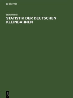 Cover Statistik der deutschen Kleinbahnen