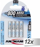 12x4 Ansmann maxE NiMH Akku Micro AAA 800 mAh