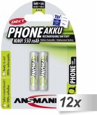 12x2 Ansmann maxE NiMH Akku Micro AAA 550 mAh DECT PHONE