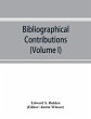 Bibliographical Contributions (Volume... - Bild 1