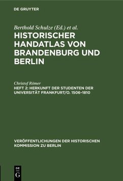 Cover Herkunft der Studenten der Universität Frankfurt/O. 1506-1810 (eBook, PDF)