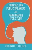 Phrases for Public Speakers and Paragraphs for Study (eBook, ePUB)