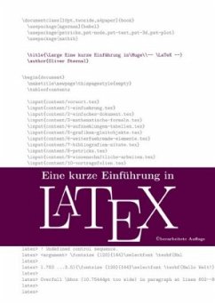 Eine kurze Einführung in LaTeX - Sternal, Oliver