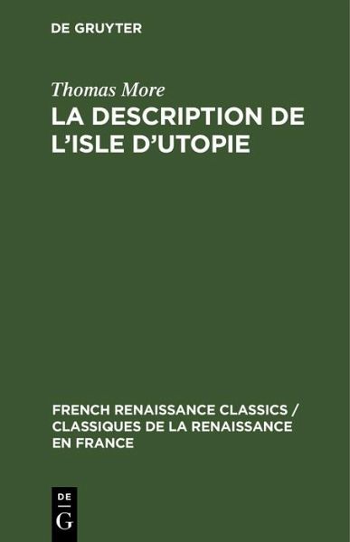 La description de l'isle d'utopie (eBook, PDF) La description de l'isle d'utopie (eBook, PDF)