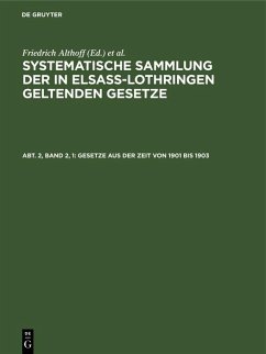 Gesetze aus der Zeit von 1901 bis 1903 (eBook, PDF)