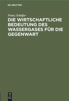 Die wirtschaftliche Bedeutung des Wassergases für die Gegenwart - Schäfer, Franz