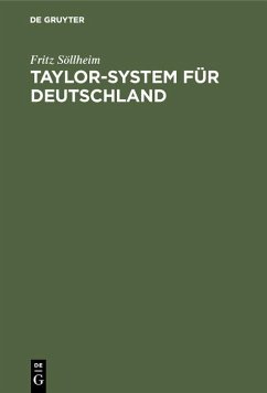 Cover Taylor-System für Deutschland (eBook, PDF)