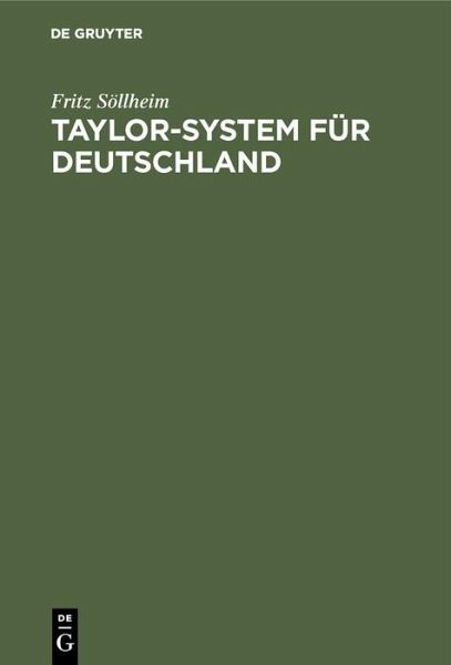 Taylor-System für Deutschland (eBook, PDF)