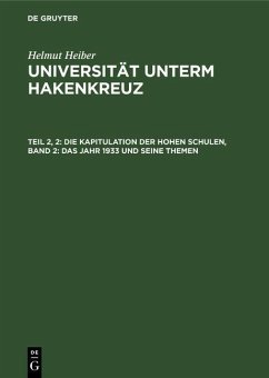 Cover Die Kapitulation der Hohen Schulen, Band 2: Das Jahr 1933 und seine Themen (eBook, PDF)