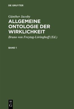 Cover Günther Jacoby: Allgemeine Ontologie der Wirklichkeit. Band 1 (eBook, PDF)