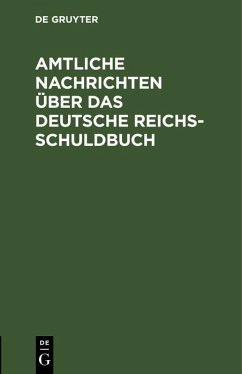 Cover Amtliche Nachrichten über das Deutsche Reichsschuldbuch (eBook, PDF)