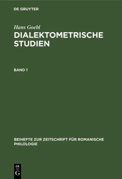 Hans Goebl: Dialektometrische Studien. Band 1 (eBook, PDF) - Goebl, Hans