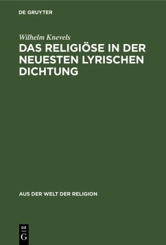 Cover Das Religiöse in der neuesten lyrischen Dichtung (eBook, PDF)