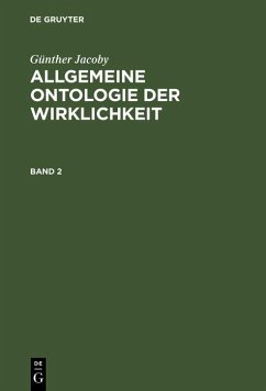 Cover Günther Jacoby: Allgemeine Ontologie der Wirklichkeit. Band 2 (eBook, PDF)