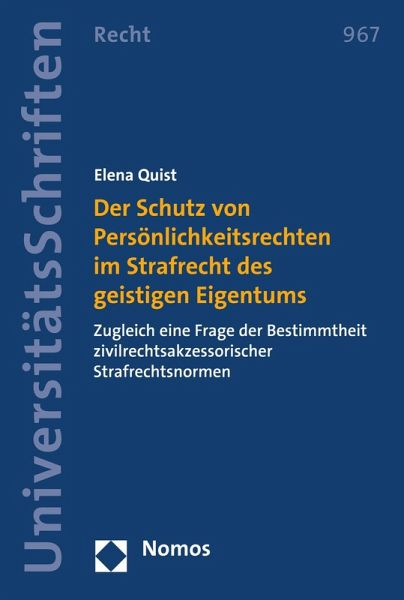Der Schutz von Persönlichkeitsrechten im Strafrecht des geistigen Eigentums (eBook, PDF)