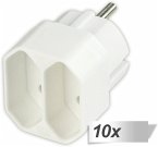 10x REV Euro-Doppelstecker weiß