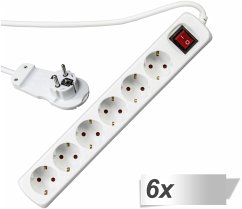 Cover 6x1 REV Steckdosenleiste 2m 6fach, Flachstecker Schalt. weiß