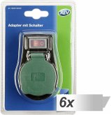 6x REV Adapter mit Schalter IP44 schwarz-grün