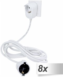 Cover 8xREV Schutzkontakt-Verlängerung 3m weiß Powersplit