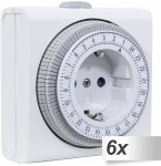 6x REV Zeitschaltuhr kompakt mechanisch weiß