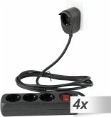 4x REV Steckdosenleiste 3+1-fach 5m + Schalter schwarz