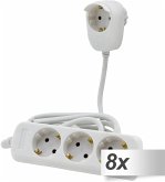 8x REV Steckdosenleiste 3+1-fach 2m weiß Powersplit