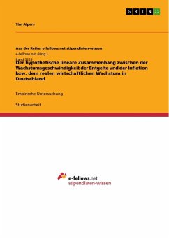 Der hypothetische lineare Zusammenhang zwischen der Wachstumsgeschwindigkeit der Entgelte und der Inflation bzw. dem realen wirtschaftlichen Wachstum in Deutschland