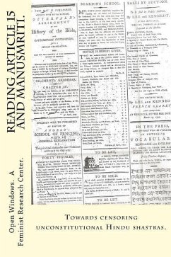 Reading Article 15 and Manusmriti.: Towards censoring unconstitutional Hindu shastras. - Research Center, Windows a. Feminist