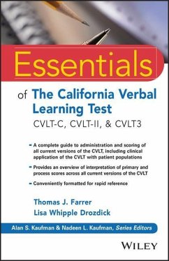 Essentials of the California Verbal Learning Test - Farrer, Thomas J; Drozdick, Lisa W