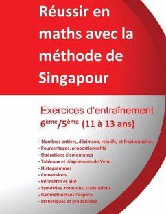 Exercices entraînement 6ème/5ème - Réussir en maths avec la méthode de Singapour: Réussir en maths avec la méthode de Singapour du simple au complexe - Teulieres, Jerome Henri