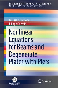 Nonlinear Equations for Beams and Degenerate Plates with Piers (eBook, PDF) - Garrione, Maurizio; Gazzola, Filippo