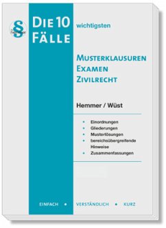 Cover Die 10 wichtigsten Fälle Musterklausuren Examen Zivilrecht
