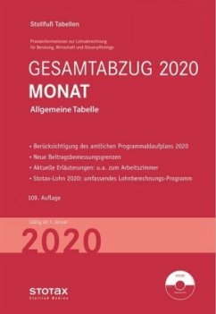 Cover Tabelle, Gesamtabzug 2020 Monat