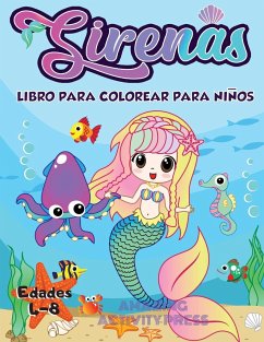 Libro de colorear de sirena para niños de 4 a 8 años - Press, Amazing Activity