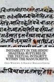 Instability in the Hindu shastras: ruptures in the textual integrity within the manuscripts.