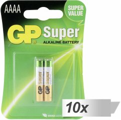 10x2 GP Super ALkaline AAAA Batterien