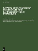 Die deutschen Handschriften der Kaiserlichen Universitäts- und Landesbibliothek zu Strassburg (eBook, PDF)