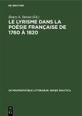 Le lyrisme dans la poésie française de 1760 à 1820 (eBook, PDF)