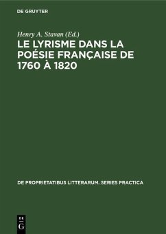 Cover Le lyrisme dans la poésie française de 1760 à 1820 (eBook, PDF)