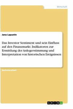 Das Investor Sentiment und sein Einfluss auf den Finanzmarkt. Indikatoren zur Ermittlung der Anlegerstimmung und Interpretation von historischen Ereignissen - Lapustin, Jana