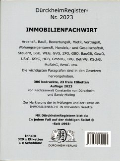 DürckheimRegister® IMMOBILIENFACHWIRT Griffregister (2023) - Dürckheim, Constantin;Sandy, Miehling