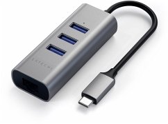 Satechi Type-C 2-in-1 3 Port USB 3.0 Hub & Ethernet space gray